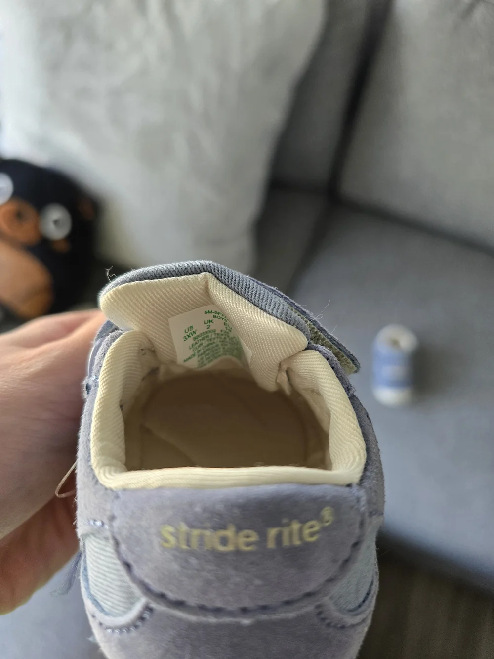 Stride Rite Baby Light Blue Slip-On Sneakers with Hook-and-Loop Strap